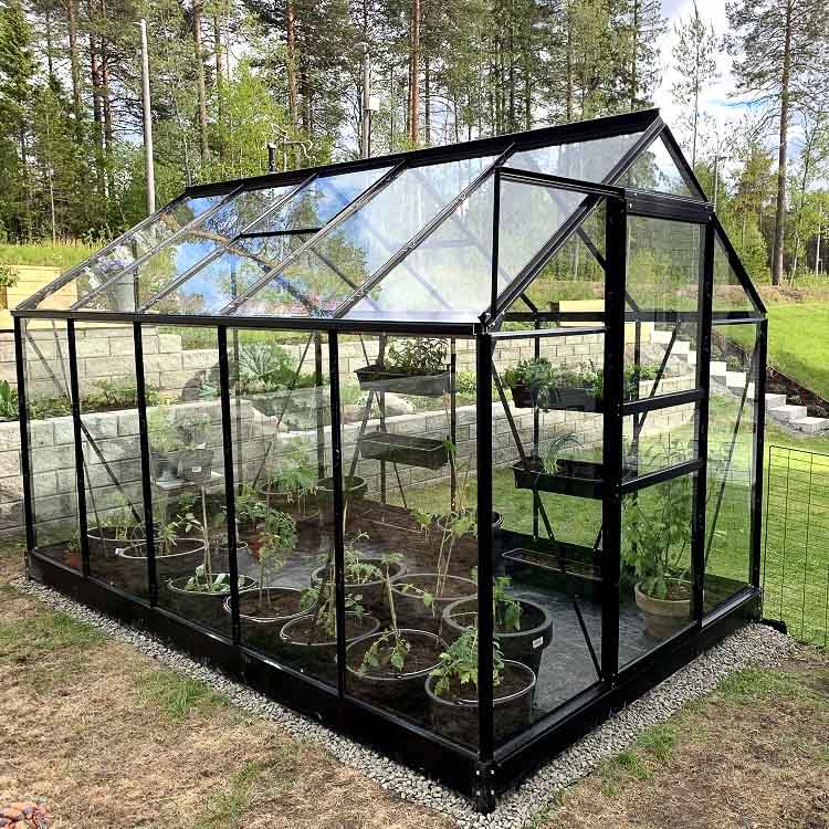 Lykke Växthus Glass 6,2m2 svart | Växthus