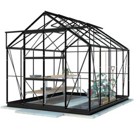 Lykke Växthus Glas 8,2m2, svart