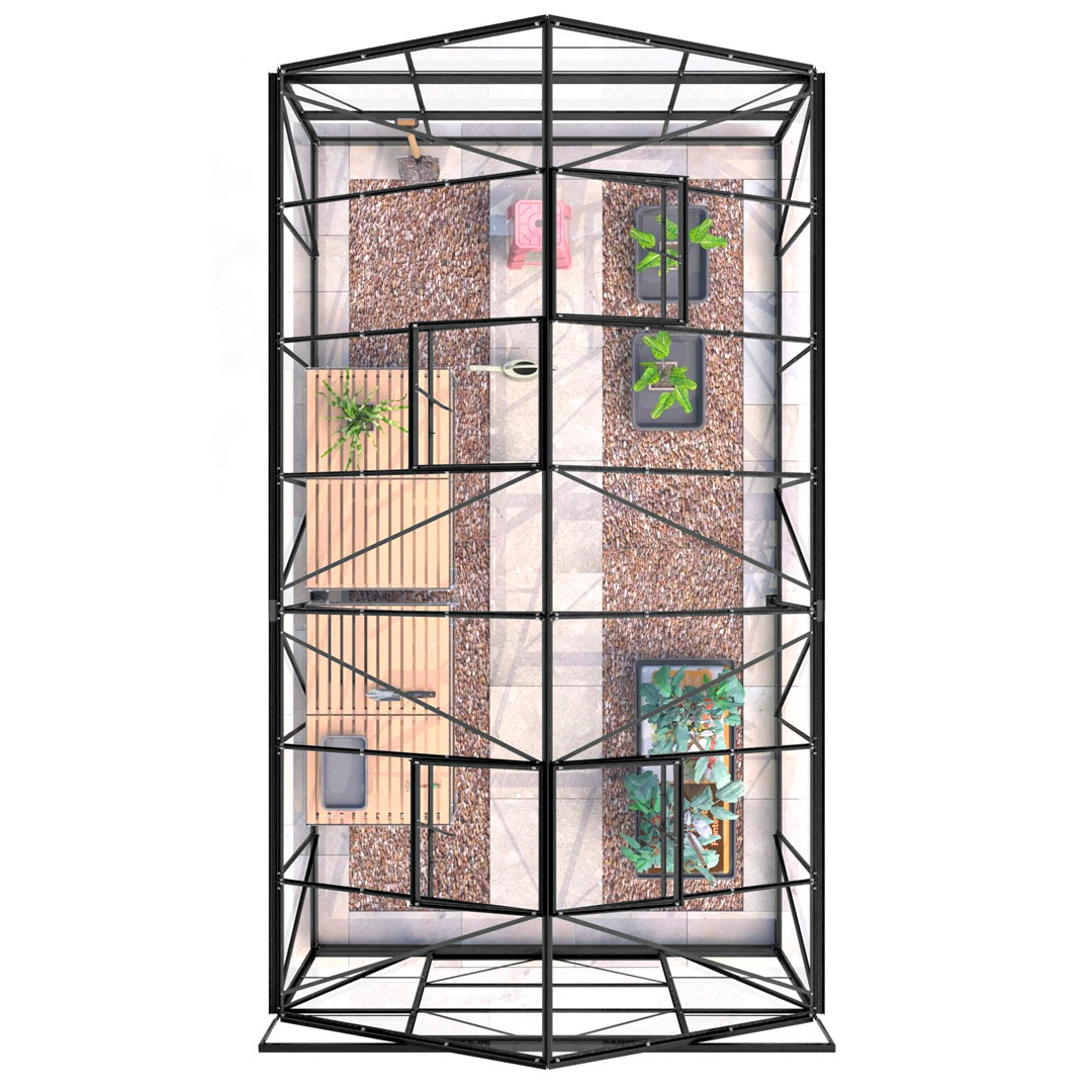 Lykke Växthus Hybrid 11,3m2 svart | Växthus