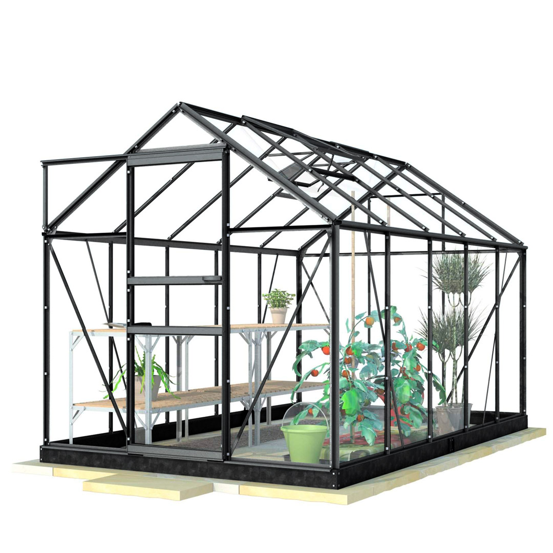 Lykke Växthus PC 6,2m2, svart