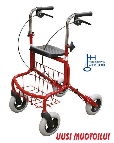 Rollator Mauno, röd