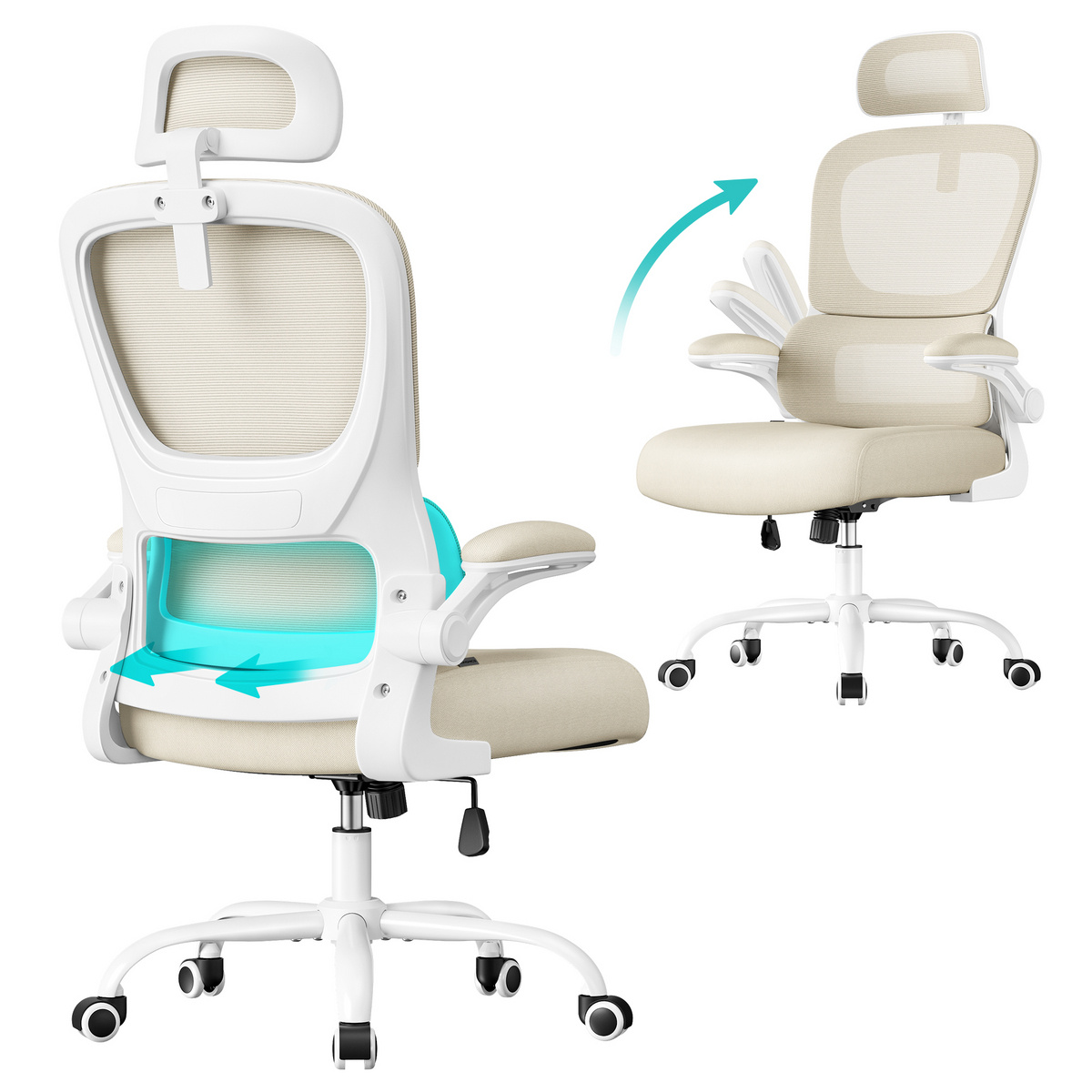 SONGMICS ergonomisk kontorsstol, OBN041