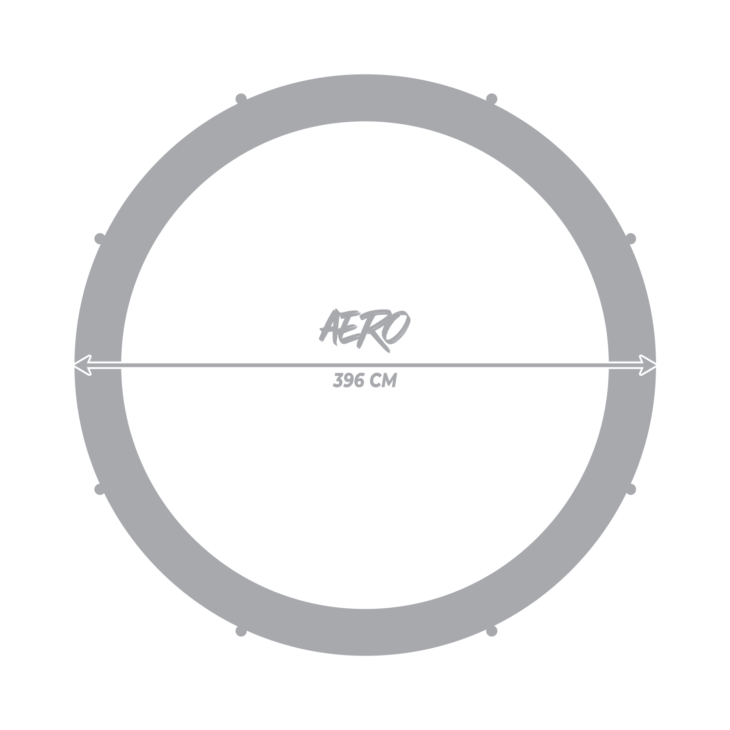 React Aero studsmatta 3,96m med skyddsnät