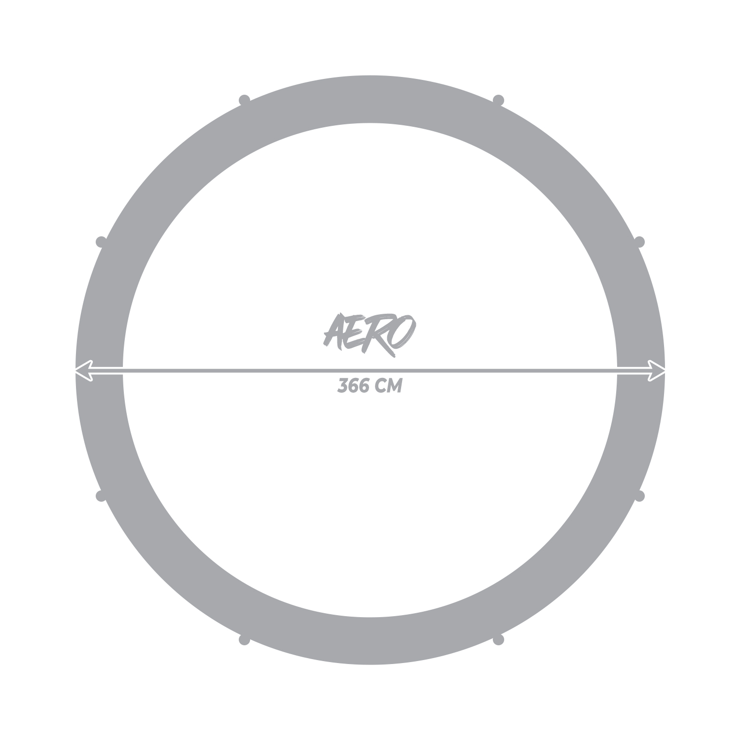 React Aero Studsmatta 3,66m med skyddsnät