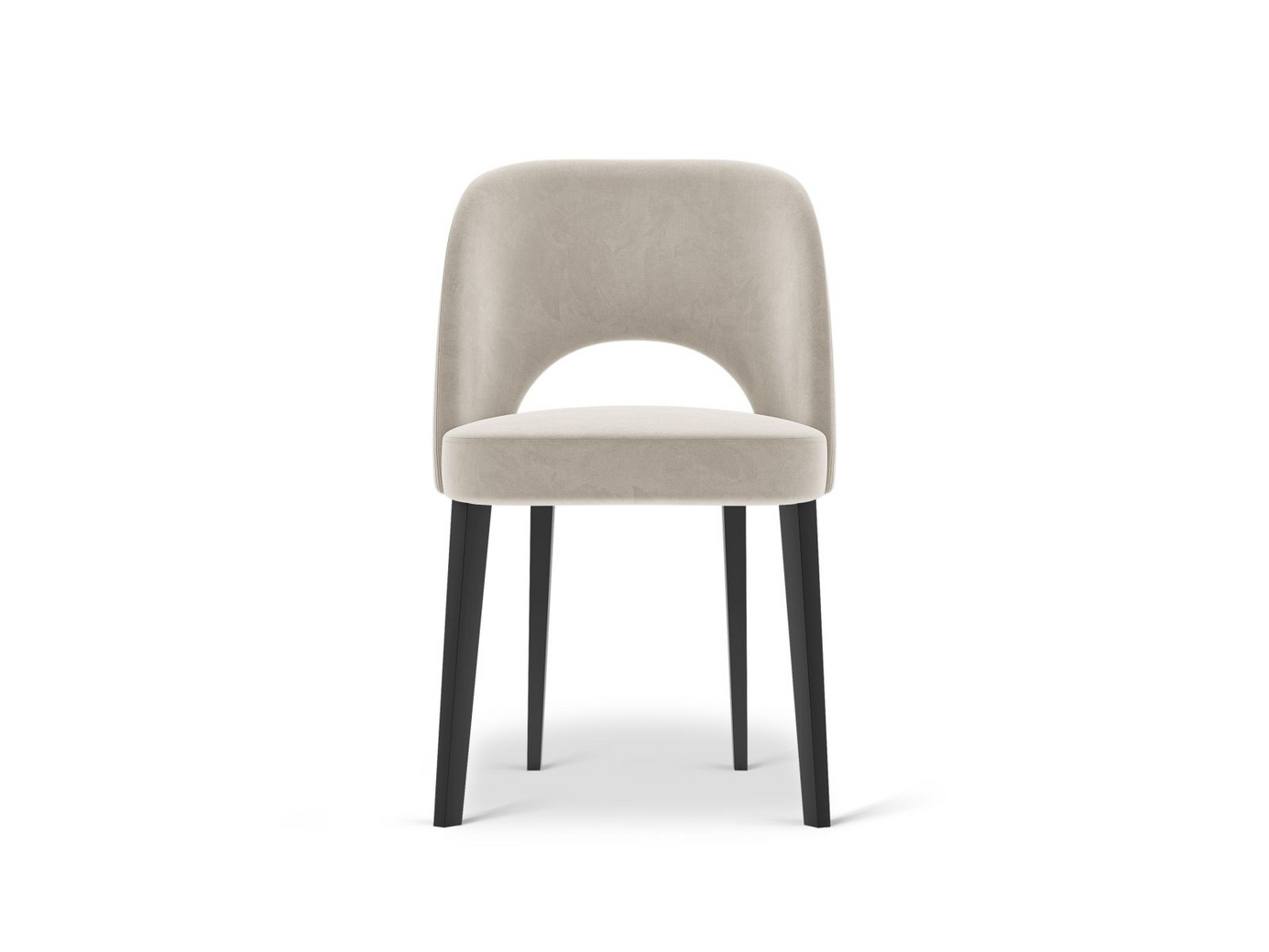 Cosmopolitan Design sammetsstol, "Bowe", 1-sits, 56 × 52 × 83 cm, Magic Velvet, svarta träben