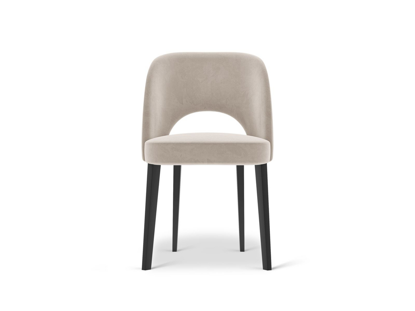 Cosmopolitan Design sammetsstol, "Bowe", 1-sits, 56 × 52 × 83 cm, Salvador, svarta träben