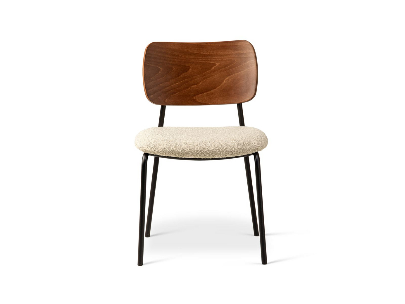 Cosmopolitan Design boucléstolar, 2-pack, "Dina", 1-sits, 49 × 47 × 79 cm, Baloo, svarta metallben