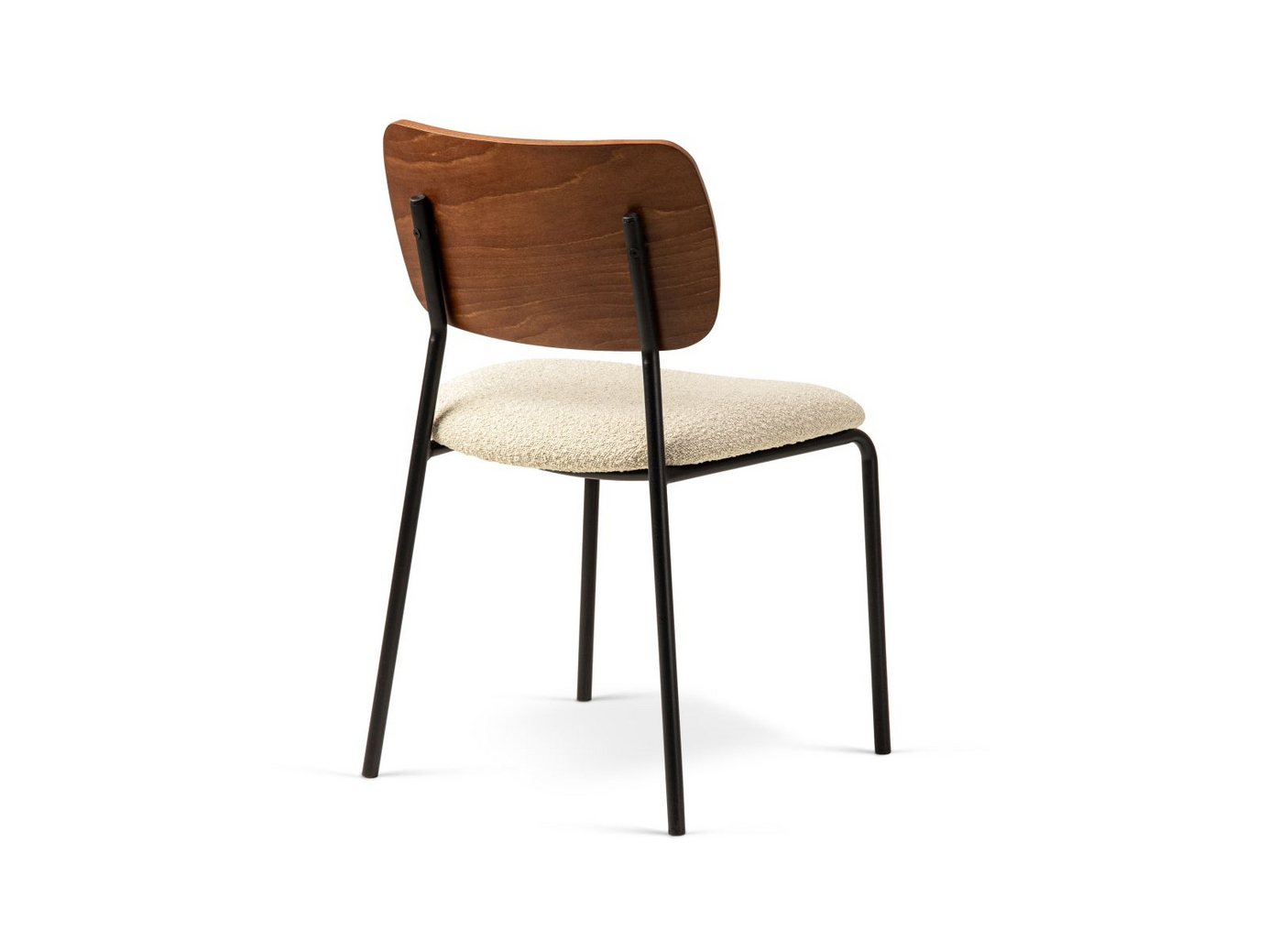 Cosmopolitan Design boucléstolar, 2-pack, "Dina", 1-sits, 49 × 47 × 79 cm, Baloo, svarta metallben