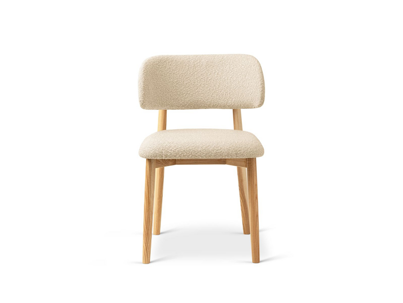 Cosmopolitan Design boucléstolar, 2-pack, "Evan", 1-sits, 49,5 × 51 × 77 cm, Baloo, ben i naturlig bok