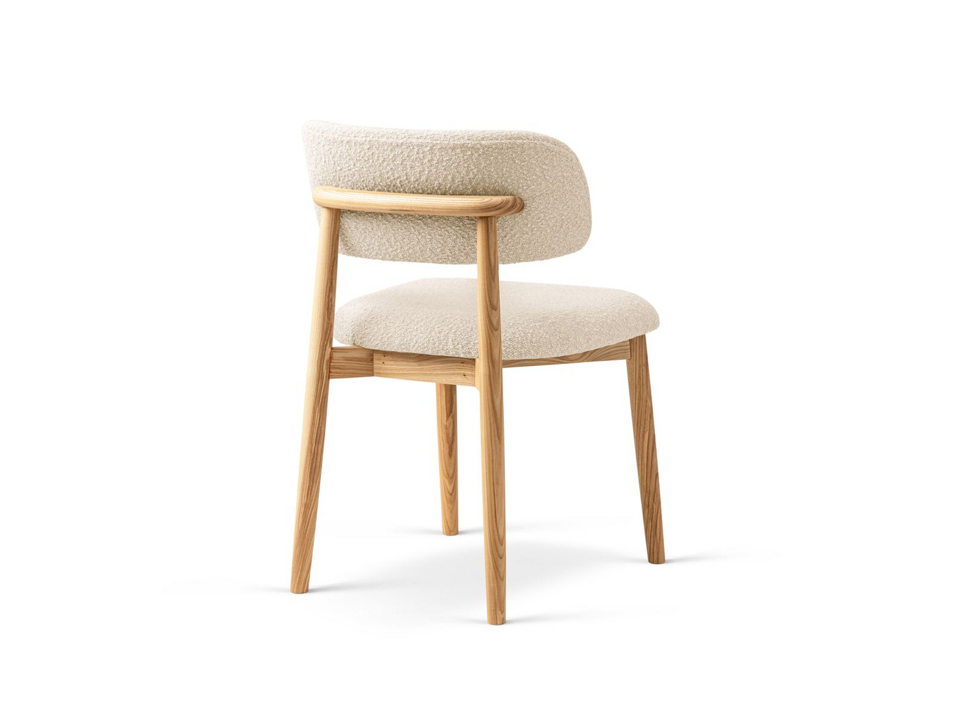 Cosmopolitan Design boucléstolar, 2-pack, "Evan", 1-sits, 49,5 × 51 × 77 cm, Baloo, ben i naturlig bok