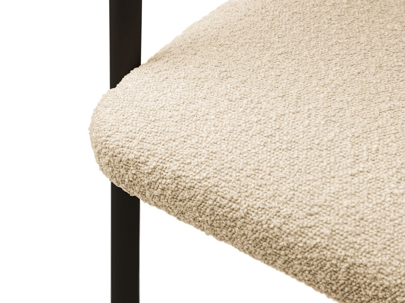 Cosmopolitan Design boucléstolar, 2-pack, "Lea", 1-sits, 56,5 × 53,5 × 74 cm, Baloo, svarta ben