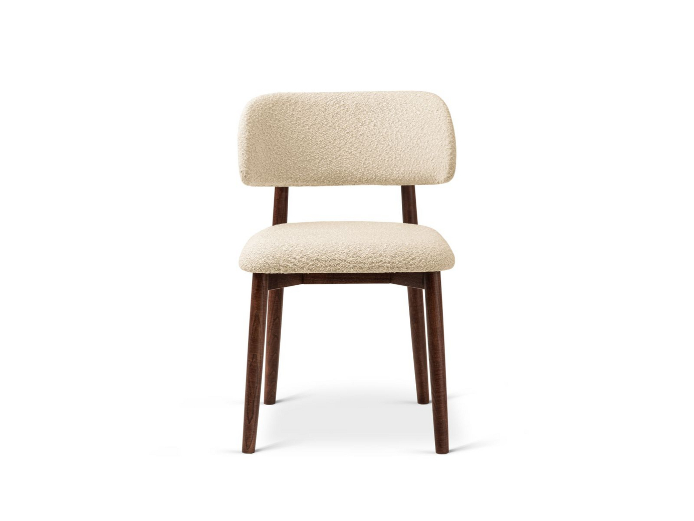 Cosmopolitan Design boucléstolar, 2-pack, "Evan", 1-sits, 49,5 × 51 × 77 cm, Baloo, valnötsben