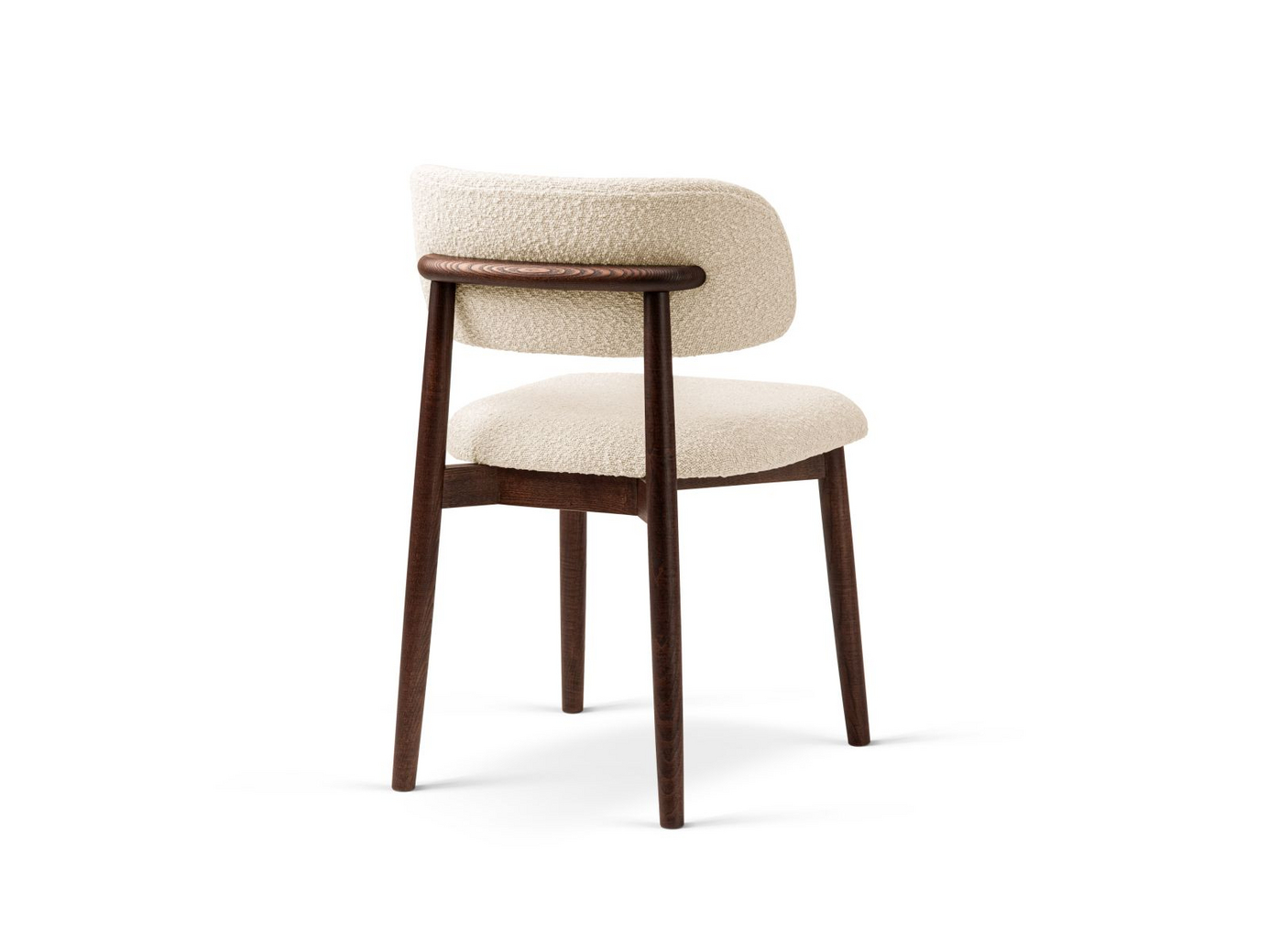 Cosmopolitan Design boucléstolar, 2-pack, "Evan", 1-sits, 49,5 × 51 × 77 cm, Baloo, valnötsben