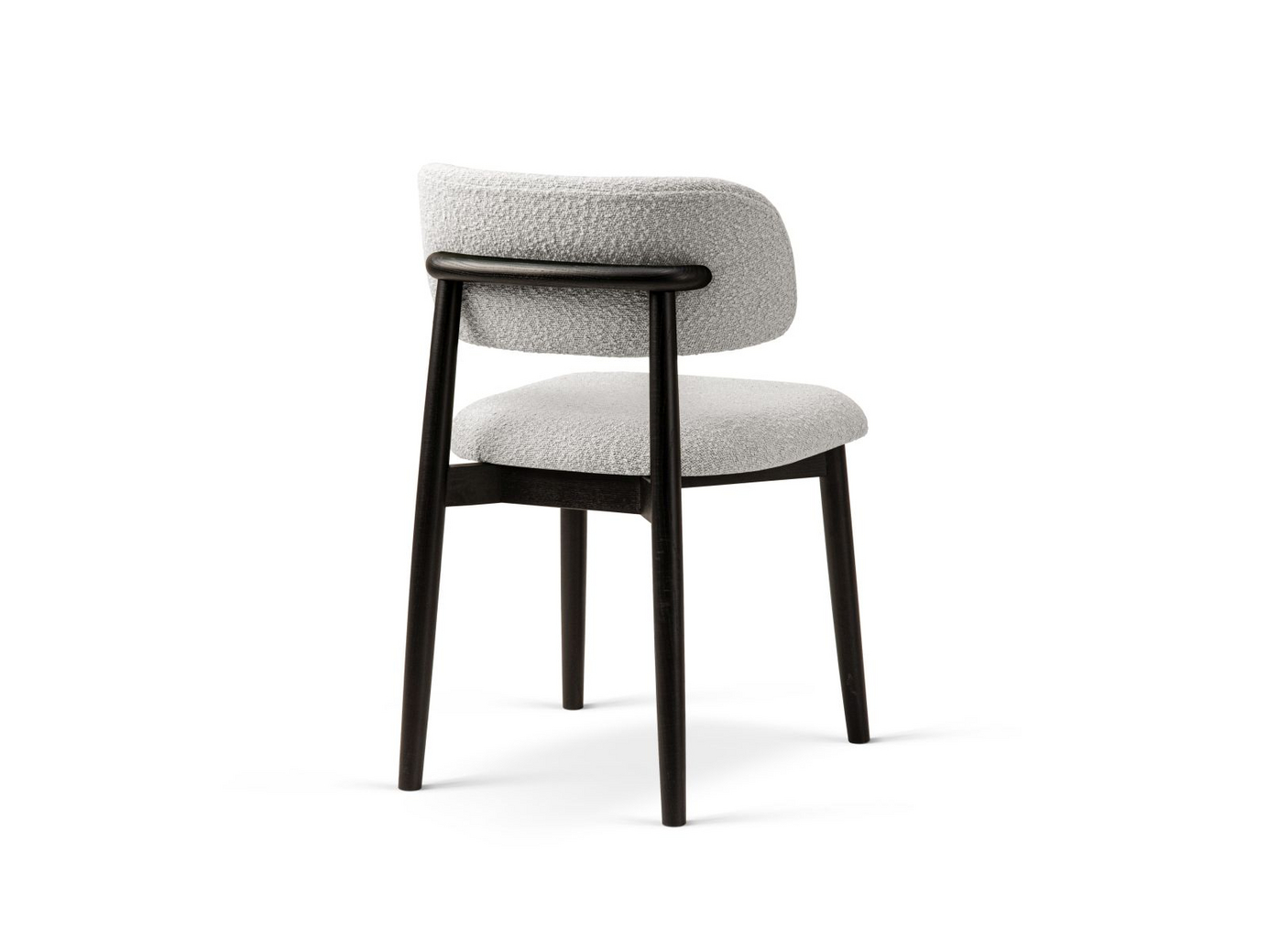 Cosmopolitan Design boucléstolar, 2-pack, "Evan", 1-sits, 49,5 × 51 × 77 cm, Baloo, ben i svart bok