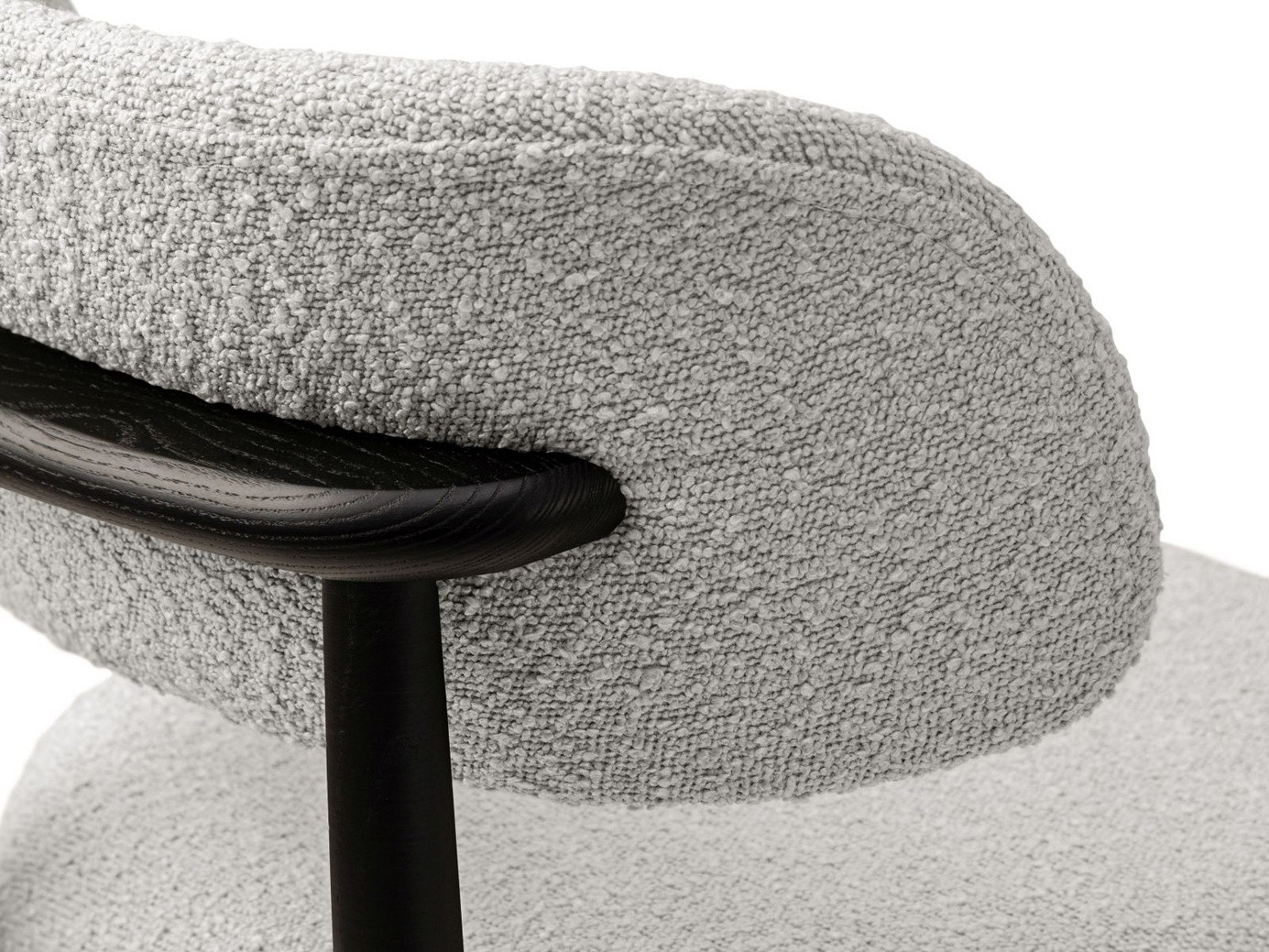 Cosmopolitan Design boucléstolar, 2-pack, "Evan", 1-sits, 49,5 × 51 × 77 cm, Baloo, ben i svart bok