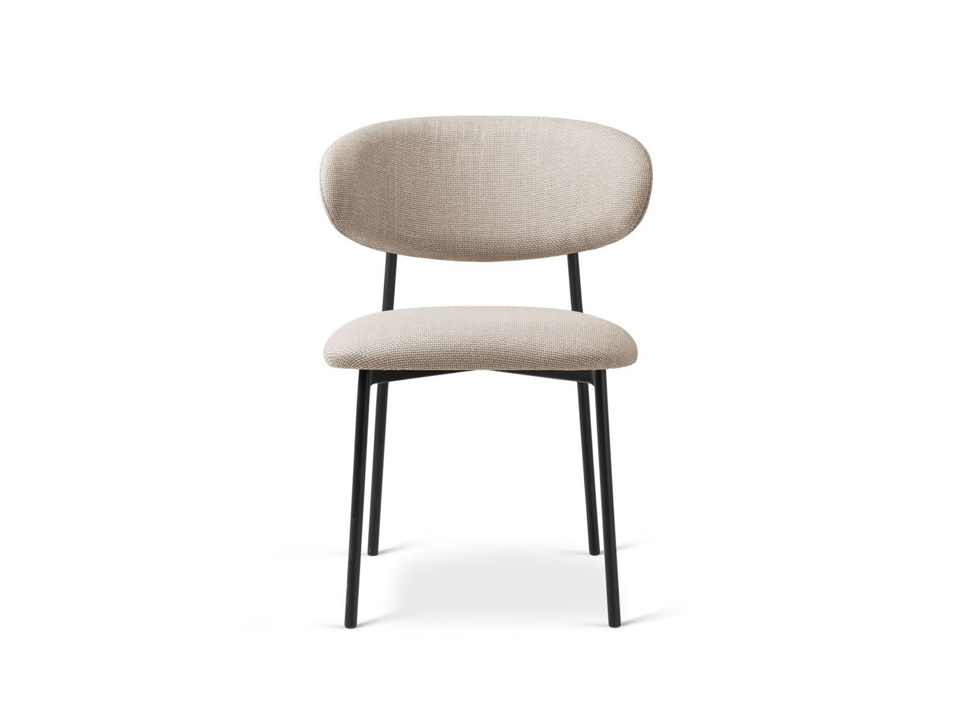 Cosmopolitan Design stolar, 2-pack, "Nina", 1-sits, 55 × 52 × 78 cm, Bjorn, svarta metallben