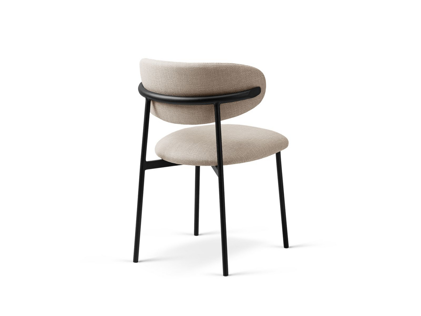 Cosmopolitan Design stolar, 2-pack, "Nina", 1-sits, 55 × 52 × 78 cm, Bjorn, svarta metallben