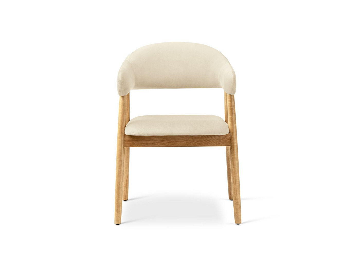 Cosmopolitan Design sammetsstolar, 2-pack, "Adra", 1-sits, 56 × 59 × 77 cm, Magic Velvet, ben i naturlig bok
