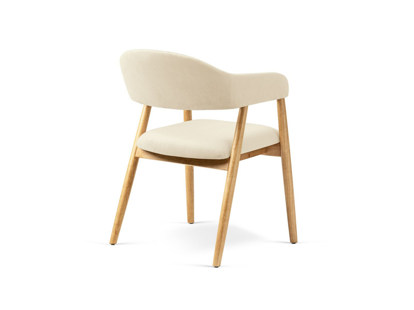 Cosmopolitan Design sammetsstolar, 2-pack, "Adra", 1-sits, 56 × 59 × 77 cm, Magic Velvet, ben i naturlig bok