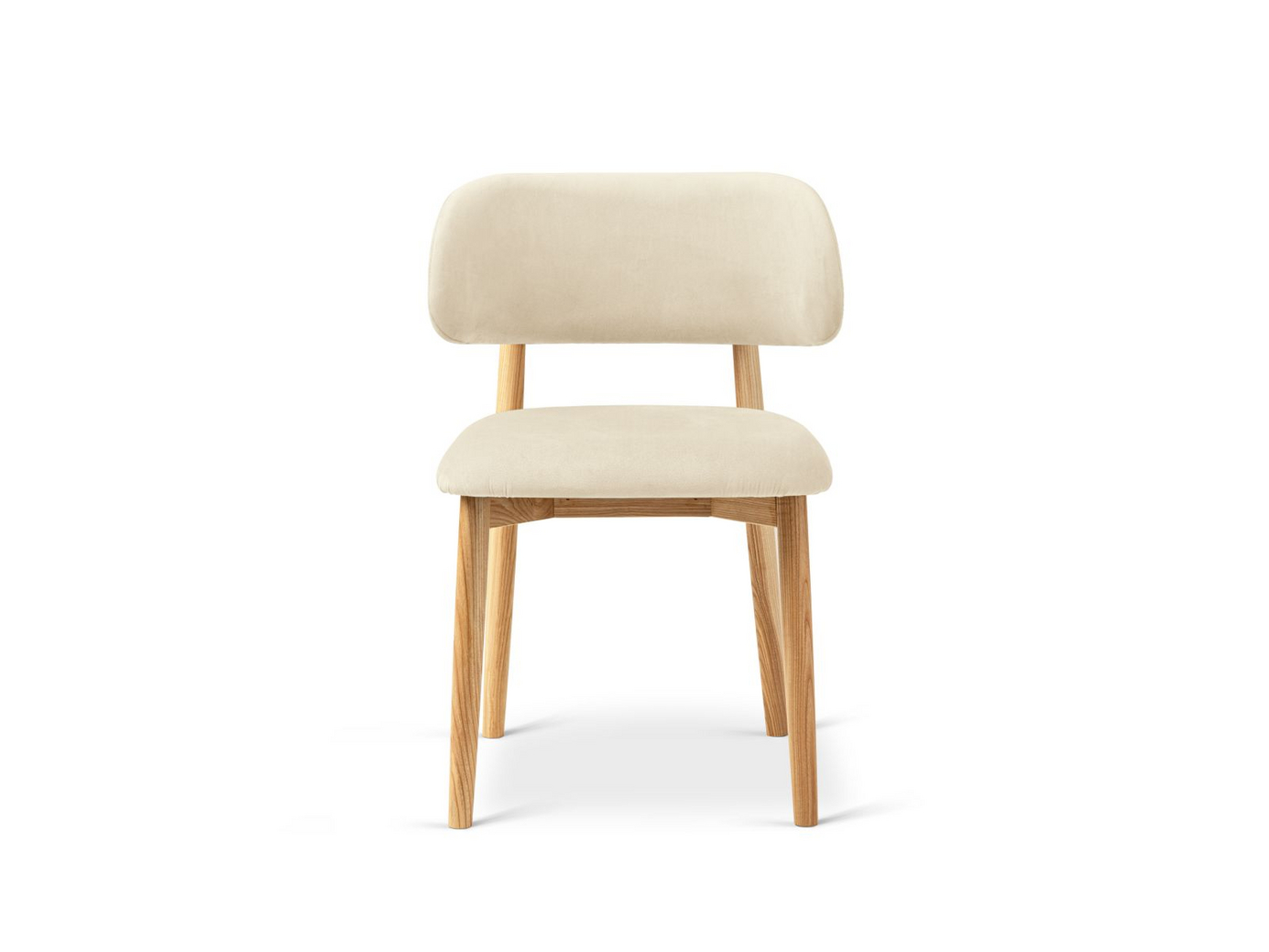 Cosmopolitan Design sammetsstolar, 2-pack, "Evan", 1-sits, 49,5 × 51 × 77 cm, Magic Velvet, ben i naturlig bok