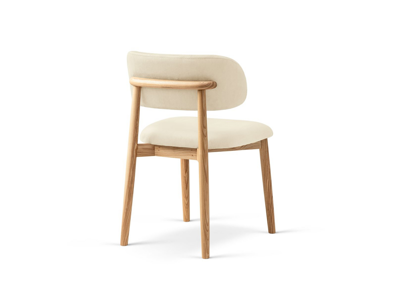 Cosmopolitan Design sammetsstolar, 2-pack, "Evan", 1-sits, 49,5 × 51 × 77 cm, Magic Velvet, ben i naturlig bok