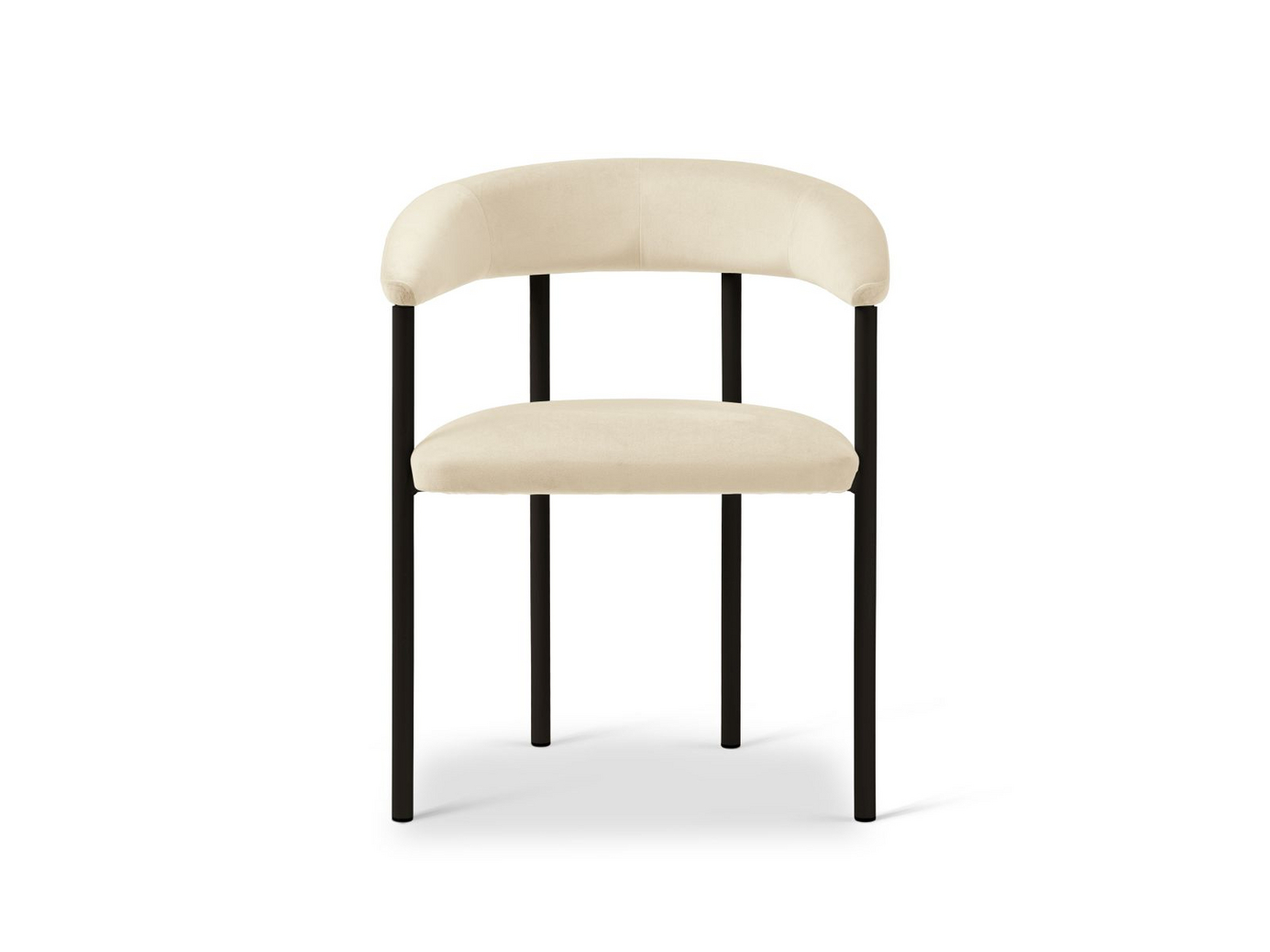 Cosmopolitan Design sammetsstolar, 2-pack, "Lea", 1-sits, 56,5 × 53,5 × 74 cm, Magic Velvet, svarta ben