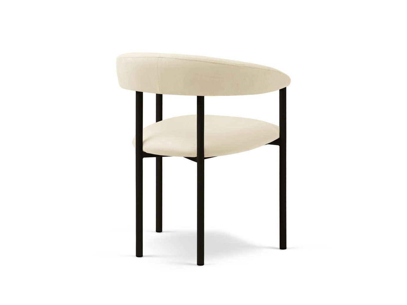 Cosmopolitan Design sammetsstolar, 2-pack, "Lea", 1-sits, 56,5 × 53,5 × 74 cm, Magic Velvet, svarta ben