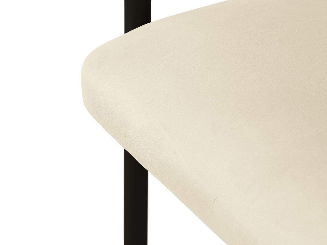 Cosmopolitan Design sammetsstolar, 2-pack, "Lea", 1-sits, 56,5 × 53,5 × 74 cm, Magic Velvet, svarta ben