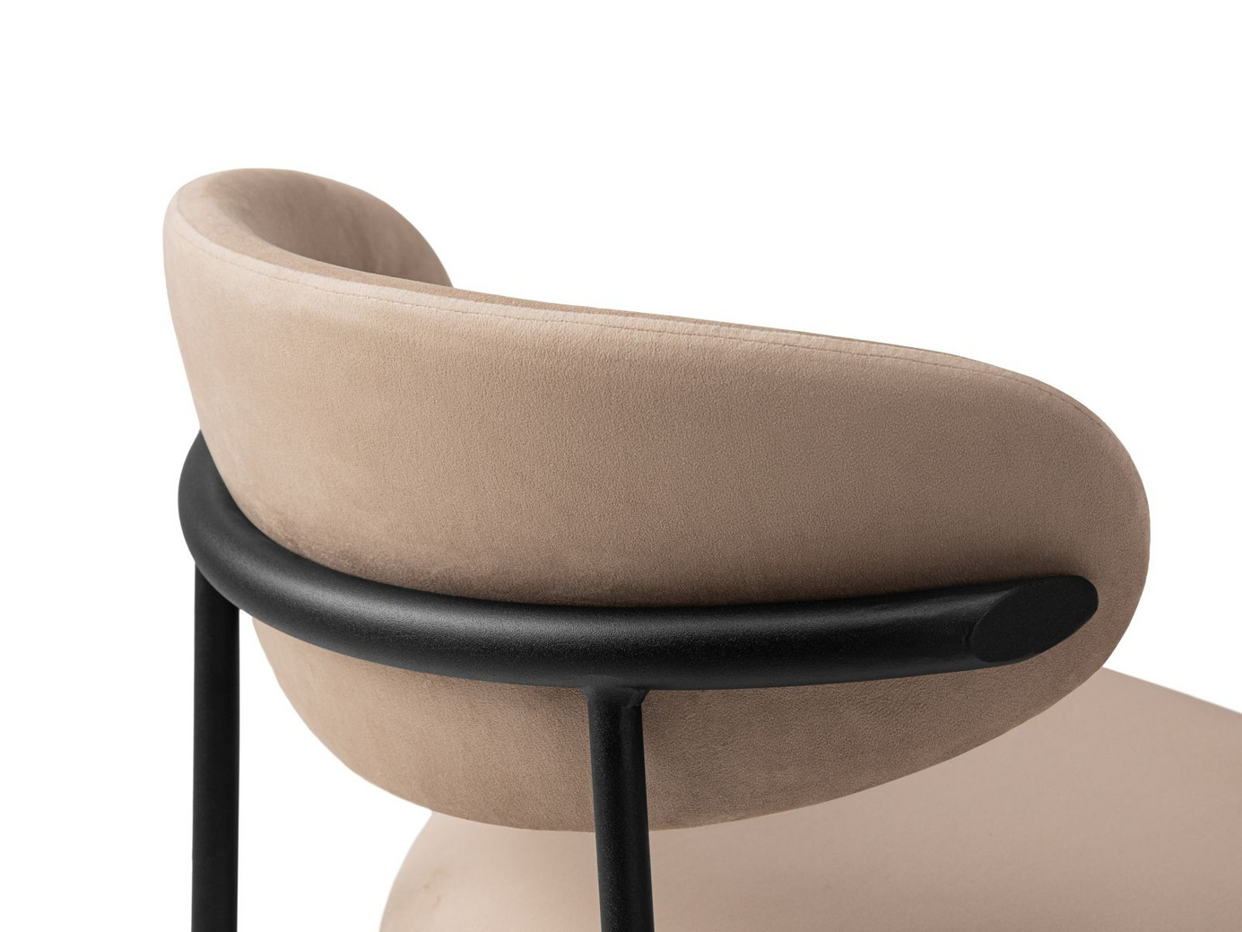 Cosmopolitan Design sammetsstolar, 2-pack, "Nina", 1-sits, 55 × 52 × 78 cm, Magic Velvet, svarta metallben