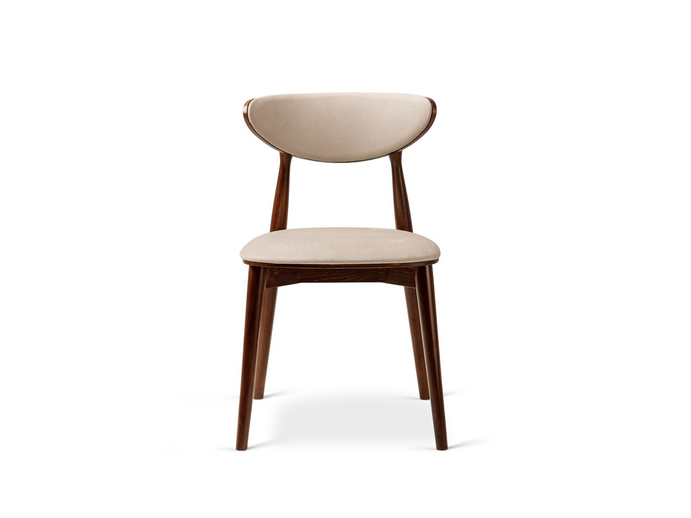 Cosmopolitan Design sammetsstolar, 2-pack, "Rina", 1-sits, 47,5 × 48 × 79 cm, Magic Velvet, valnötsben