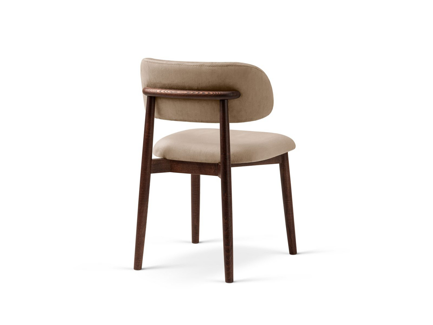 Cosmopolitan Design sammetsstolar, 2-pack, "Evan", 1-sits, 49,5 × 51 × 77 cm, Magic Velvet, valnötsben