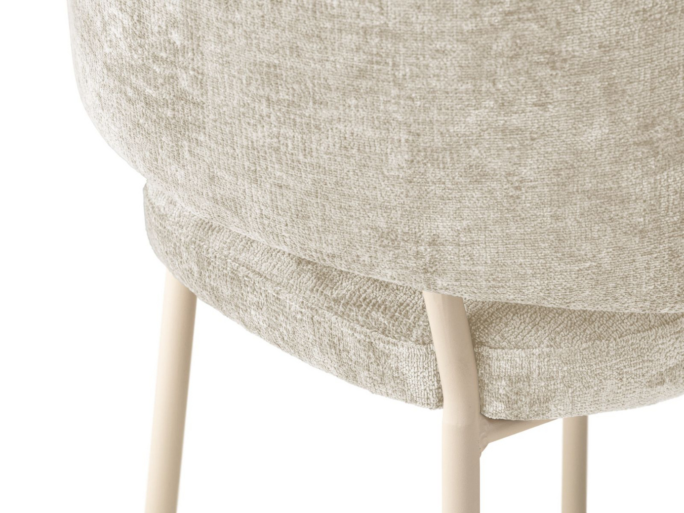 Cosmopolitan Design stolar, 2-pack, "Dora", 1-sits, 58 × 57 × 75 cm, Perfect Harmony, gräddvita ben