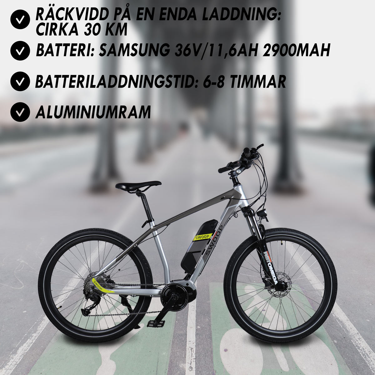 Swoop El-mountainbike MTB Pro, 27,5"