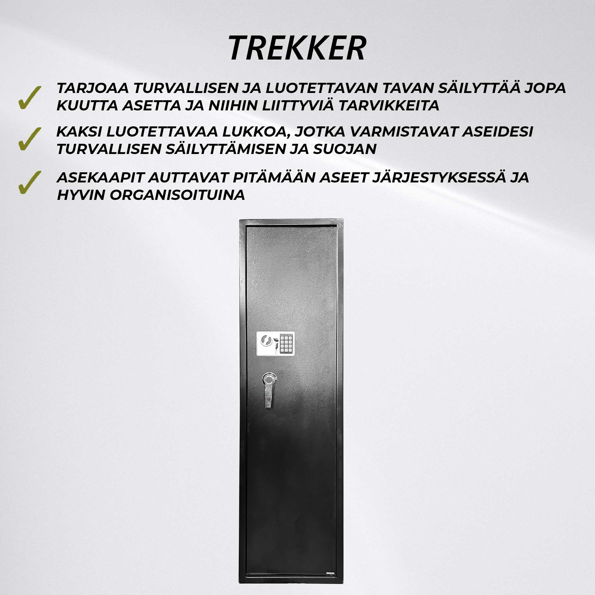 Trekker Vapenskåp för 6 vapen AS600 v2 med digitalt lås, Svart view 2