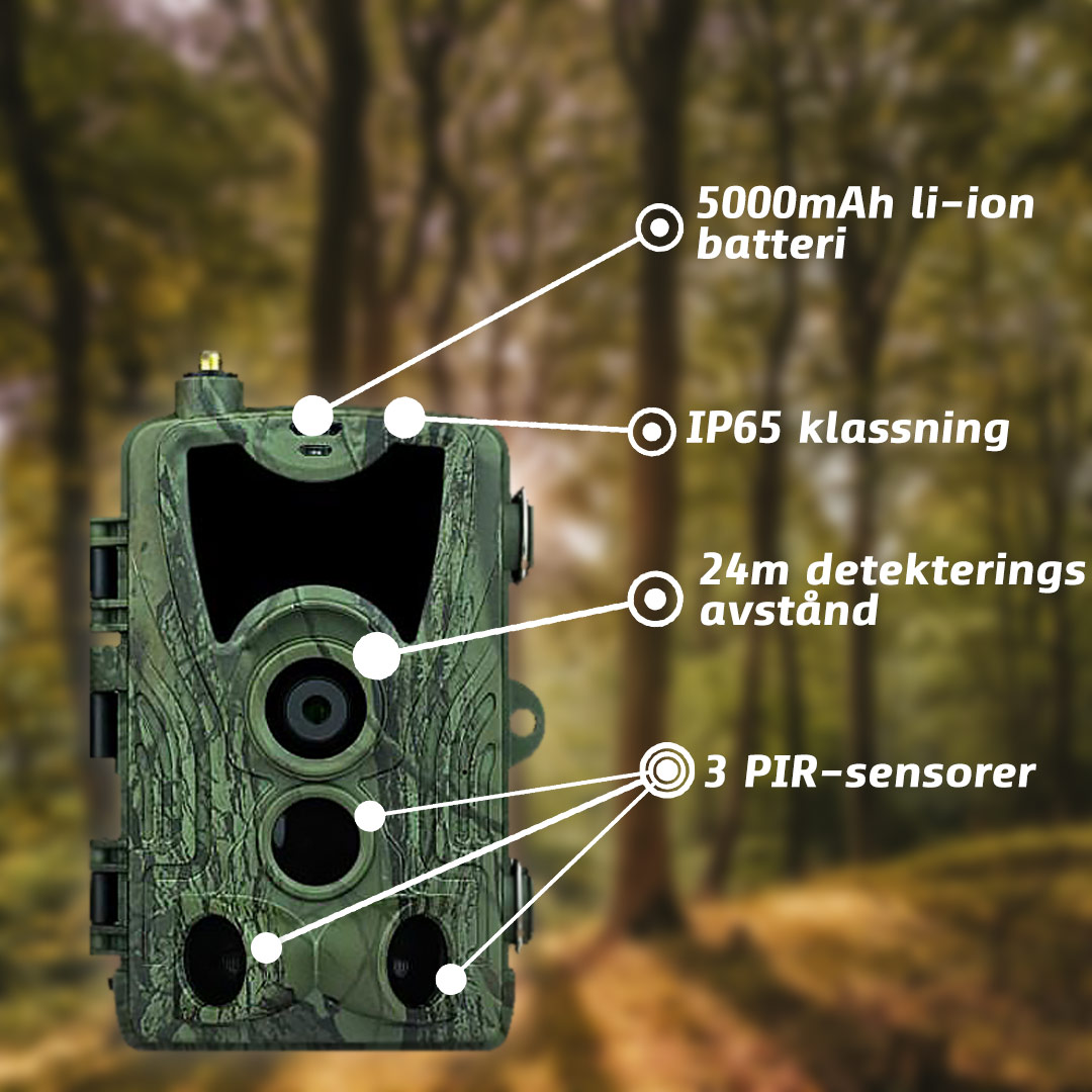 Åtelkamera Premium, sändande 4G med batteri - Trekker